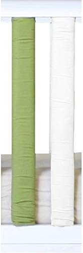 Pure Safety Vertical Crib Liners Sage/White 2 Pack
