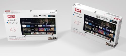 RCA 43-Inch FHD Smart Android TV, Frameless LED Display with HDR10, Wi-Fi and Bluetooth, Google Assistant Built-in, Compatible with Alexa