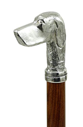 Cavagnini Italia - Bastón de paseo para personas mayores elegante de madera y mango de peltre para ceremonia de novio negro