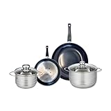 ELO 9726050 - Set di 2 padelle da forno con 2 padelle da 20 e 28 cm e 2 padelle 16 e 20 cm Elo Prima Lucido, acciaio inox, induzione