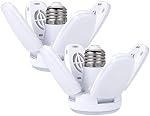 2 Pack Mini Garage Light 35 Watt (150W Equivalent), LED Garage Light E26 Base 6500K Daylight, Super Bright Light Bulb, Deformable LED Bulbs for Workbench Porch Basement, LED Light Bulb