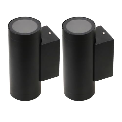 Image of Klighten 2 pcs Black Outdoor Wall Light IP65 Up Down Outside Wall Lighting Modern Aluminum Wall Lamp for Garden Entrance Corridor Courtyard, Socket GU10, Bulb not Included