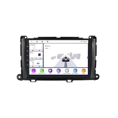 Autoradio pantalla táctil Toyota Sienna 2009-2014 con GPS y puerto Type-C