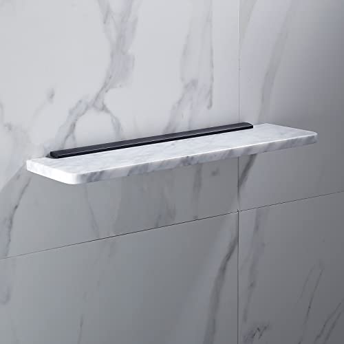 Ensemble de matériel de salle de bain en marbre naturel et noir mat