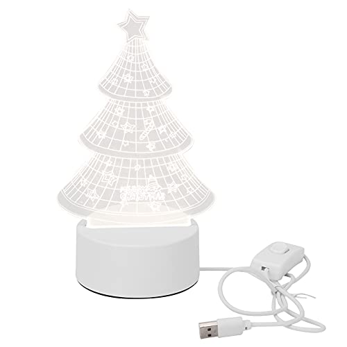 Luz de noche 3D, lámpara de noche LED de mesa Decoraciones de dormitorio para niños con forma de árbol de Navidad para regalos de Navidad Cover