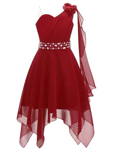 Vestido de fiesta de un hombro para niñas vestidos de boda comunión