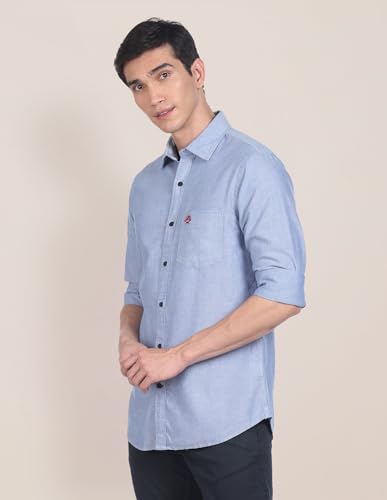 Image of U.S. Polo ASSN. Men's Solid Spread Collar Premium Cotton Oxford Tailored Fit Shirt
