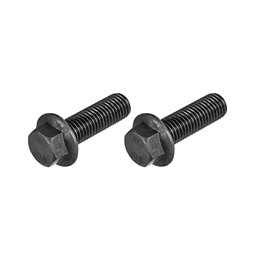 Image of METALLIXITY Flanged Hex Head Bolts (M14x45mm) 2pcs, Hexagon Serrated Flange Bolt Fully Thread Screw - for House Construction Hardware Fasteners