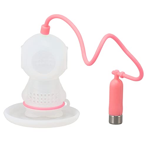 2-teiliges Tee-Ei, Silikon-Tee-Ei, Silikon-Teesieb-Filter mit Kette und Abtropfschalen, Taucher-förmiges Tee-Ei für lose Blätter für Blattkorn-Tee für die Teezubereitung zu Hause (Rosa)