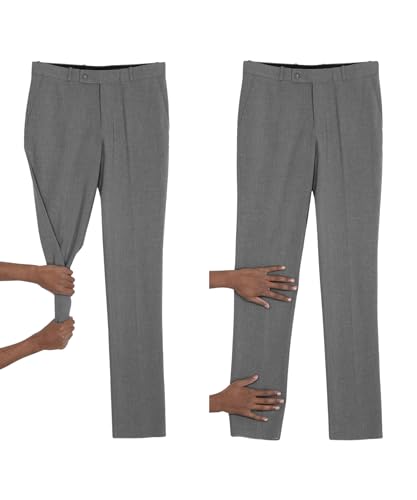 Image of GHPC Stylish Slim Fit Polyester Lycra Stretchable Formal Pant for Men | Mens Fashion Plain Solid Wear Dress Trousers Pants for Office or Party