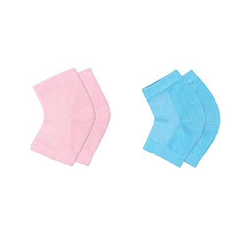 Harapu Heel Moisturizing Socks Open Toe Socks Cracked Gel Heel Socks Foot Toeless Cooling Heel Repair Socks For Women Dry Hard Cracked Feet, 2 Pairs - Blue & Pink #TOP25