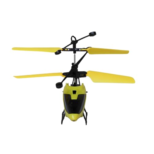 Image of Remote Control Helicopter Flying RC Aircraft | Easy-to-Fly Rechargeable Helicopter Toy for Kids | Indoor & Outdoor Use | Induction Flight | Stable Control | Yellow Black