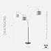 Adesso Arc Floor Lamp with 3 Movable Shades & Dimmable Brightness - Perfect Lighting for Bedroom, Living Room and Corner Decor, Brushed Steel