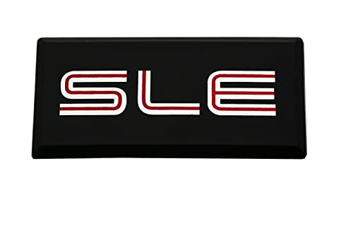 Image of SSDD 2 Pack SLE Side Cab Emblems 3D NamePlate Badge Logo Replacement for GMC Suburban Sierra Yukon Savanna (Chrome /Red) (CH-SLE)