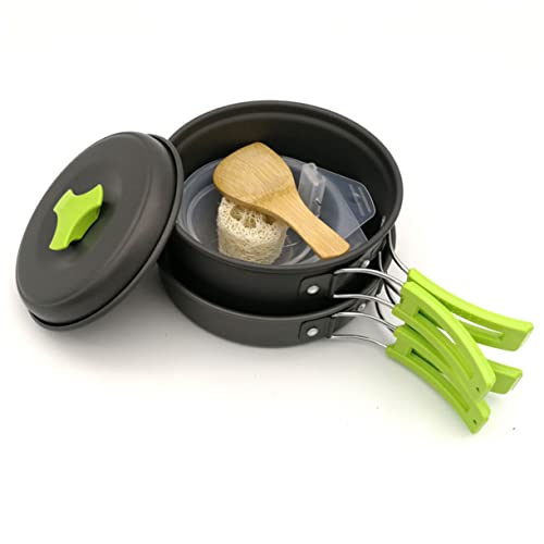 Outanaya Portable Camping Cookware Set for 1-2 People Lightweight Aluminum Pots and Pans BBQ Accessories for Outdoor Cooking and Picnics - Image 4