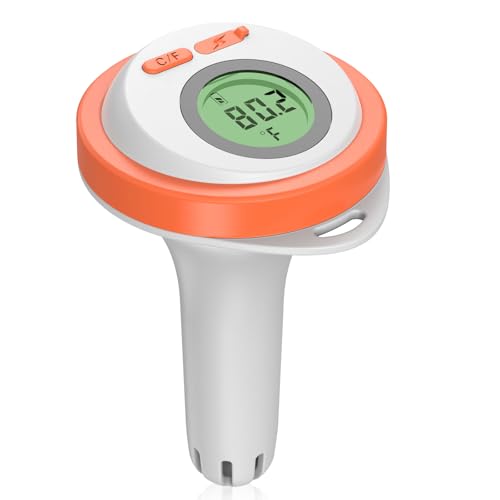 Anreedvigo Waterproof Rechargeable Digital Floating Pool Thermometer for Swimming Pool/Fish...