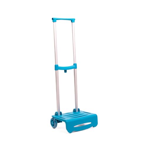 Devesa Carro Mochila Escolar para Niño y Niña Plegable y Resistente - Carrito Plegable con Ruedas para Mochilas Escolares - Trolley Escolar - D202 (Turquesa)