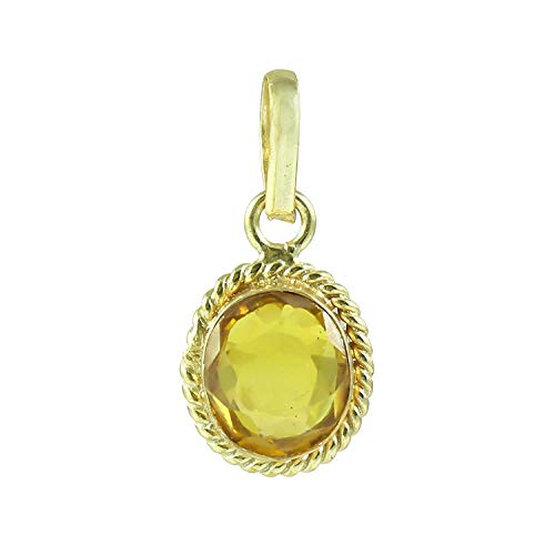 Pukhraj Ratti pendentif argent sterling Panchdhatu médaillon AMZ621