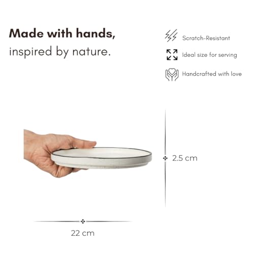 Image of Beyond Homes Ceramic Dinner Plates (Black and White), Set of 2