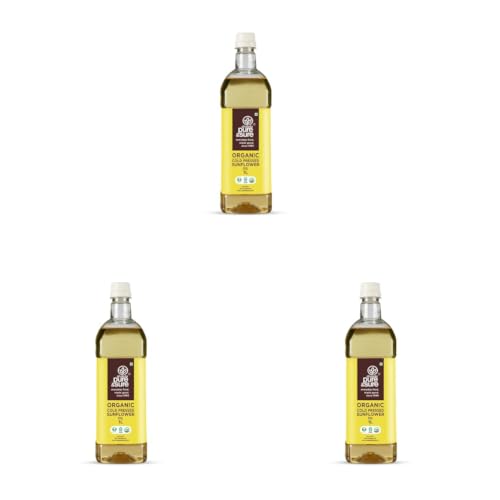 Image of Pure & Sure Organic Cold Pressed Sunflower Oil 1L | For Cooking | High In Antioxidants, Delicious & Healthy (Pack of 3)