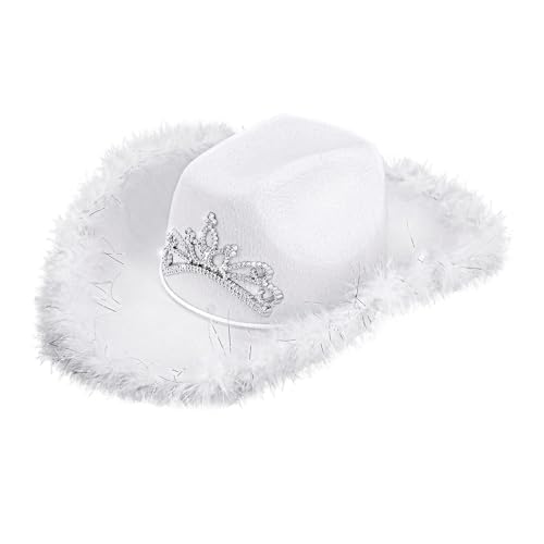 W WIDMANN MILANO Party Fashion - Sombrero vaquero con diadema y espumillón, western, indio, tejano, ranger, despedida de soltero