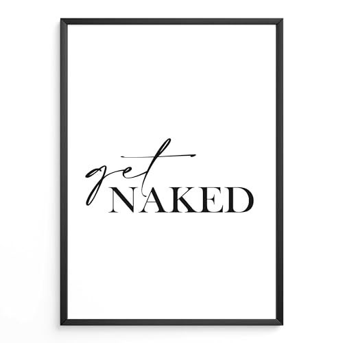 FORYOU24 Badezimmer Deko Bilder | hochwertiger Kunstdruck | schwarz weiß Wandbilder | WC Deko | Premium Druck get naked