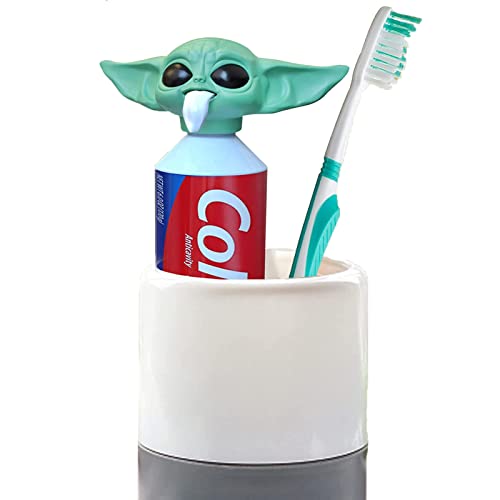 Baby Yoda Toothpaste Topper, 2022 New G-rogu Toothpaste Cap, The Mandalorian Y-oda Baby Toothpaste Dispenser for Kids and Adults, Funny Toothpaste Cap for Star Wars Fans Gift