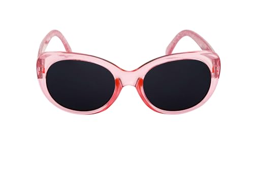 LITTLE QUEEN - Small Kids Cat Eye/Oval Pink Glitter Fashion Sunglasses 3-8Y