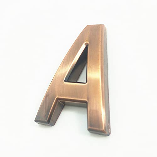 NúMeros Placa Casa Autoadhesivos 3D 5cm 0-9 Letra A-Z Dash Sign NúMero Puerta Color Rojo Bronce Moderno DireccióN DíGitos 3M Adhesiva ABS Galvanoplastia, para BuzóN Hotel Signo GuióN (A) Cover