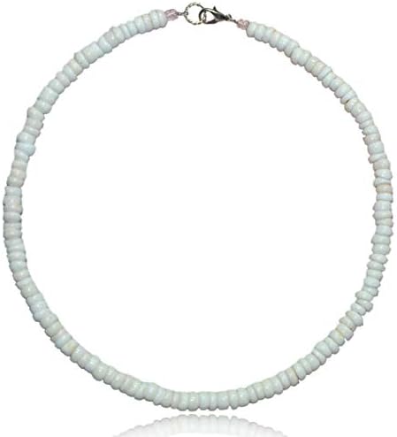 Native Treasure Genuine Royal White Good Karma Puka Shell Necklace with Lobster Clasp