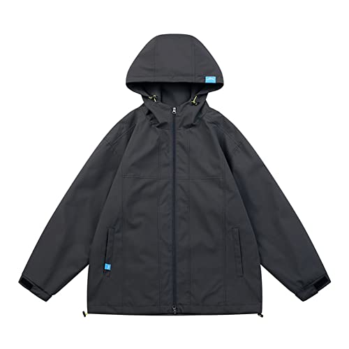 Veste surdimensionnée vintage coupe-vent homme gris foncé taille XL