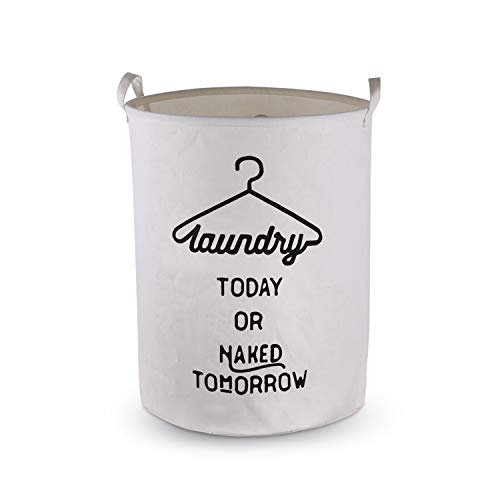 BRIGENIUS Faltbar Wäschekorb Stoff 60L, Wasserdicht Schmutzige Kleidung Household Rund Wäschebox Wäschetruhe Wäschekiste Kinder Spielzeug Organizer Aufbewahrungsbeutel mit Henkel 50x40x40cm