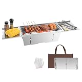 Uten Parrilla Plegable Portátil, Barbacoa de Carbón de acero inoxidable con bolsa de almacenamiento y guantes, Barbacoa de Mesa para jardín, playa, camping, senderismo, picnics y viajes