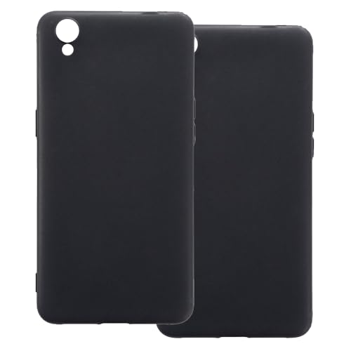UOGNADGD 2-Pack Custodia TPU Compatibile con OPPO A37 Cover per Telefono - Accessori Protettivi Flessibili e Antishock con Tagli di Precisione (Nero + Nero)