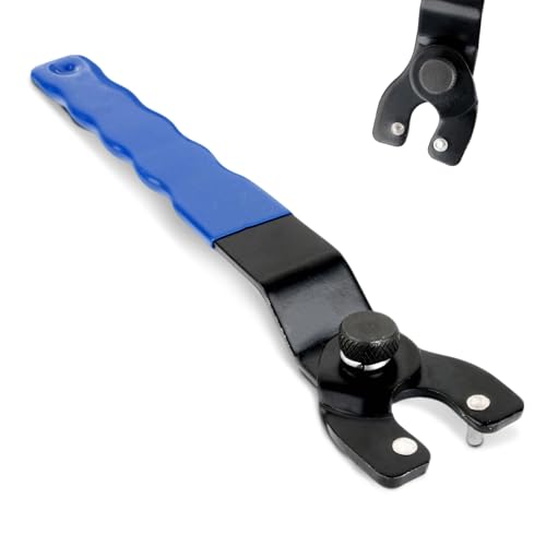 TRACOMPAN Llave de amoladora angular universal de 10 a 52 mm, llave de tuerca de bloqueo ajustable con agarre antideslizante, llave para kit de amoladora angular Makita, llave de amoladora, longitud