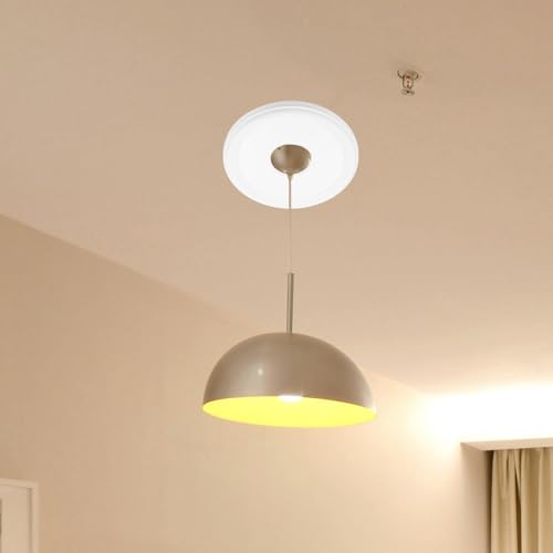 Medallón de poliuretano blanco para luces de techo redondas y diseño versátil 6