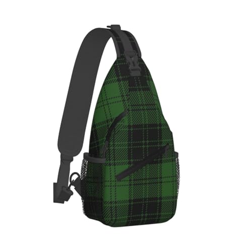 Mochila Cruzada Negra de Plaid para Senderismo y Viaje miniatura 2