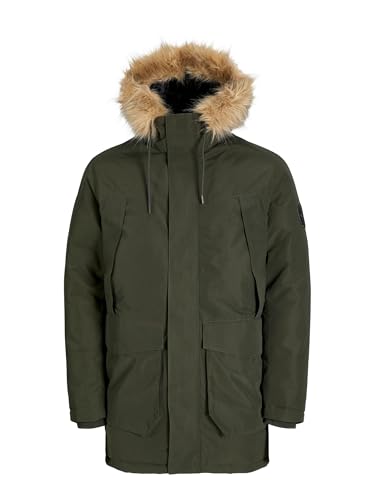 JACK & JONES Jjcamp Faux Fur Parka BF, Rosin, x_l Hombres