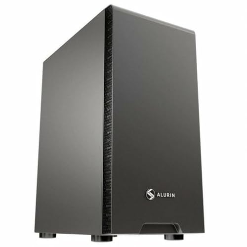 Alurin Work Torre ATX Negra con Fuente de Alimentación 500W – Caja PC con ventilación y conectividad Frontal para Equipos de sobremesa