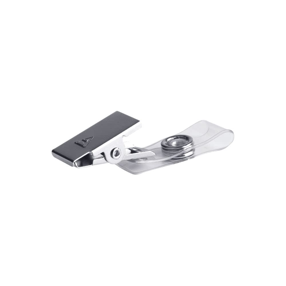 Pavo Clip per badge identificativi in metallo, confezione da 25