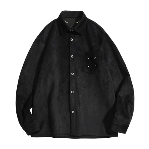 Chemise casual homme F-Black2 manches longues col revers 5XL