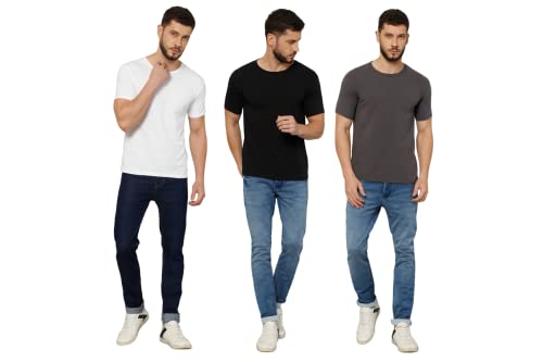Image of T-Shirt for Men - 100% Cotton Casual T-Shirt | Half Sleeve, Round Neck 4 Way Stretch Fabric | Slim Fit T-Shirt