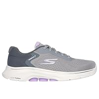 Skechers Go Walk 7 - Cosmic Waves Tênis esportivo feminino de caminhada, Cinza/lavanda, 39