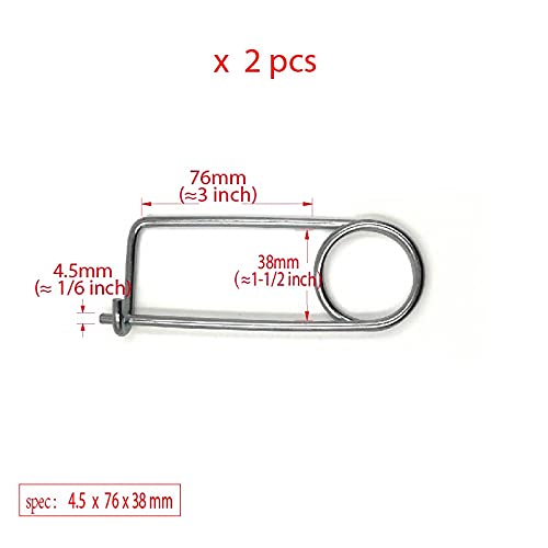 Large Stainless Steel Spring Wire Safety Lock Pins,Coiled Tension Safety PinSteel Brooch Shape Cotter Safety Pins for Farm Lawn Garden Hitch - Image 2