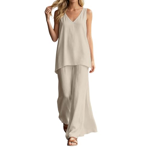 Camisa ancha y pantalones largos holgados para evitar el calor con elegancia