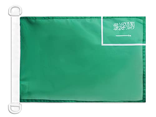 AZ FLAG - Saudi Arabia Civil Ensign Nautical Flag - 18'' x 12'' - For Outdoor and Boat - Saudi Arabian merchant Banner Knitted Polyester with Two Plastic Rings - Vivid Colors - 12x18 in - 45x30 Cm — image 1