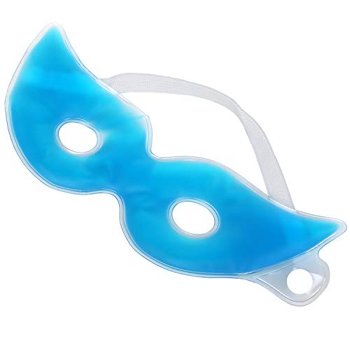 TRIXES Mascarilla de gel relajante con orificios para los ojos- Alivio a la tensión del dolor de cabeza en frío y caliente - Calmante para ojos hinchados