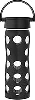 Lifefactory LF220017C4 16-Ounce BPA-Free Glass Water Bottle with Classic Cap and Protective Silicone Sleeve, Onyx