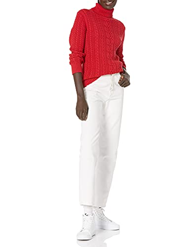 Amazon Essentials Women's Fisherman Cable Turtleneck Sweater (Available In Plus Size), Red, Medium #TOP3