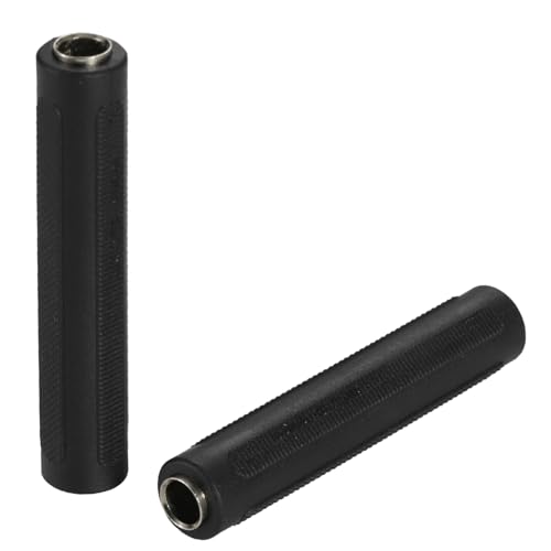 Greluma 2 pezzi Accoppiatore audio femmina-femmina TS/TRS da 6,35 mm, adattatore jack mono/stereo da 1/4, connettori di cambio genere per amplificatore altoparlante suono chitarra